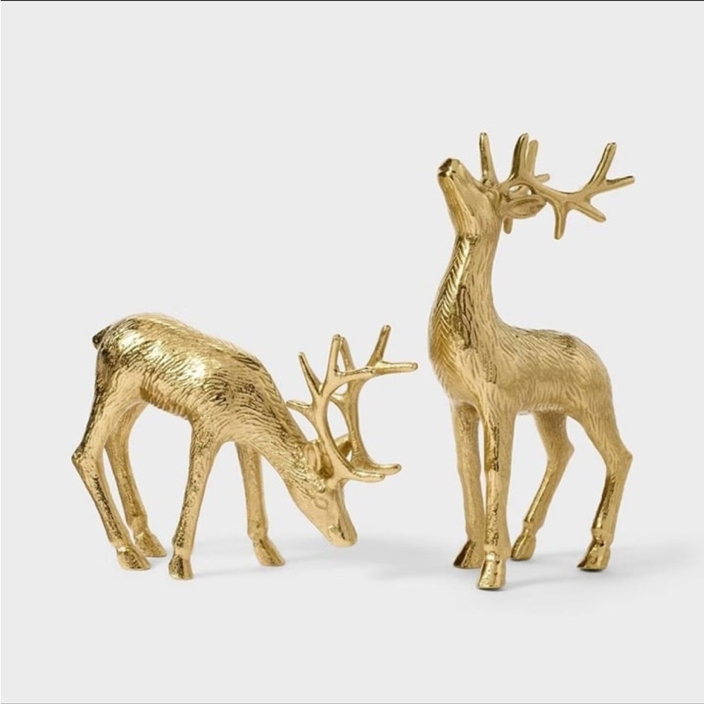 Threshold Studio  McGee Set of 2 Large Deer Figurals Gold